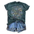 thumbnail image 4 of DHFJKG Graphic Tee For Women Short Sleeve T Shirt Floral Printed Round Neck Loose Fit Lightweight Summer Soft Tops, 4 of 4