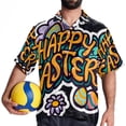 thumbnail image 4 of Easter Font Men's Casual Hawaiian Button Down Short Sleeve Summer Beach Printed Shirt, 4 of 6