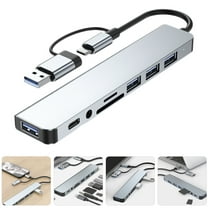 UPKOCH USB Hub Splitter Aluminum Alloy for Tech Users 1Pcs