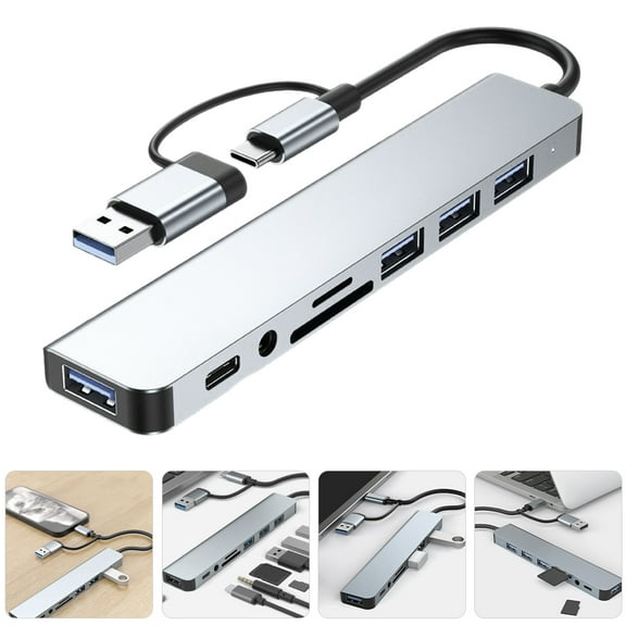 UPKOCH USB Hub Splitter Aluminum Alloy for Tech Users 1Pcs