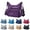 F, variant on Women Crossbody Bags Multiple Zipper Compartments Shoulder Purses Waterproof Medium Nylon Tote Satchel for Ladies Work Purple