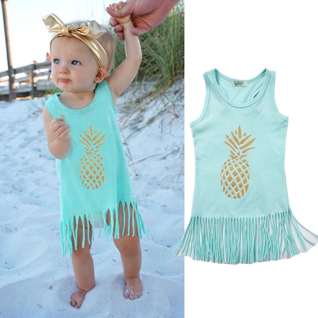 Bébé Enfant Fille Vêtements d'Été Sans Manches Tops Pompon Chemises 0-5 Ans
