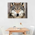 thumbnail image 2 of Orinice Wolf Wooden Wall Art Rustic: Framed Wild Beige Animal Painting Brown Wolves Picture Farmhouse Prints For Bedroom Living Room Decor 20x16in, 2 of 3