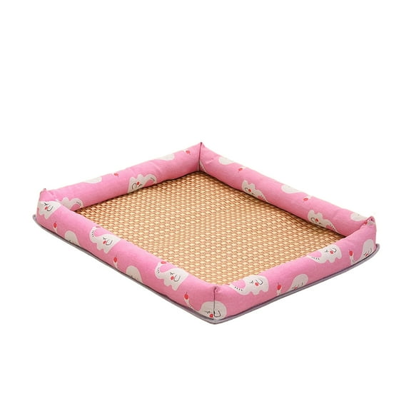 Moocorvic Cooling Mat for Dogs, Pet Bamboo Bed for Cats, Washable Summer Sleeping Pad for Crate, Indoor & Outdoor Floor, Car Seats