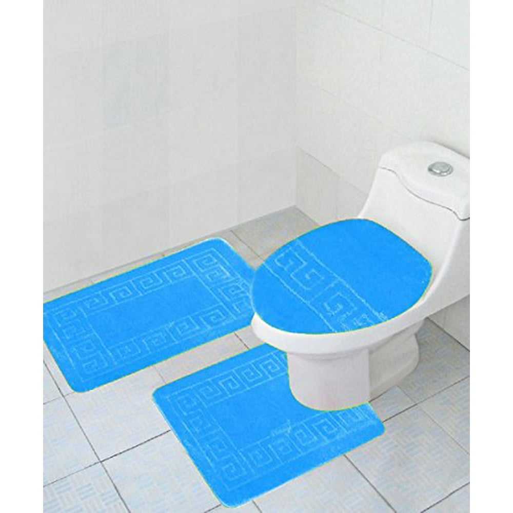 3 Piece Bath Rug Set Pattern Bathroom Rug (20"x32")/large Contour Mat