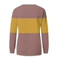 thumbnail image 5 of Womens Tops Fall Long Sleeved Color Blocking Round Neck Printed Sweatshirt Yellow 2XL, 5 of 5