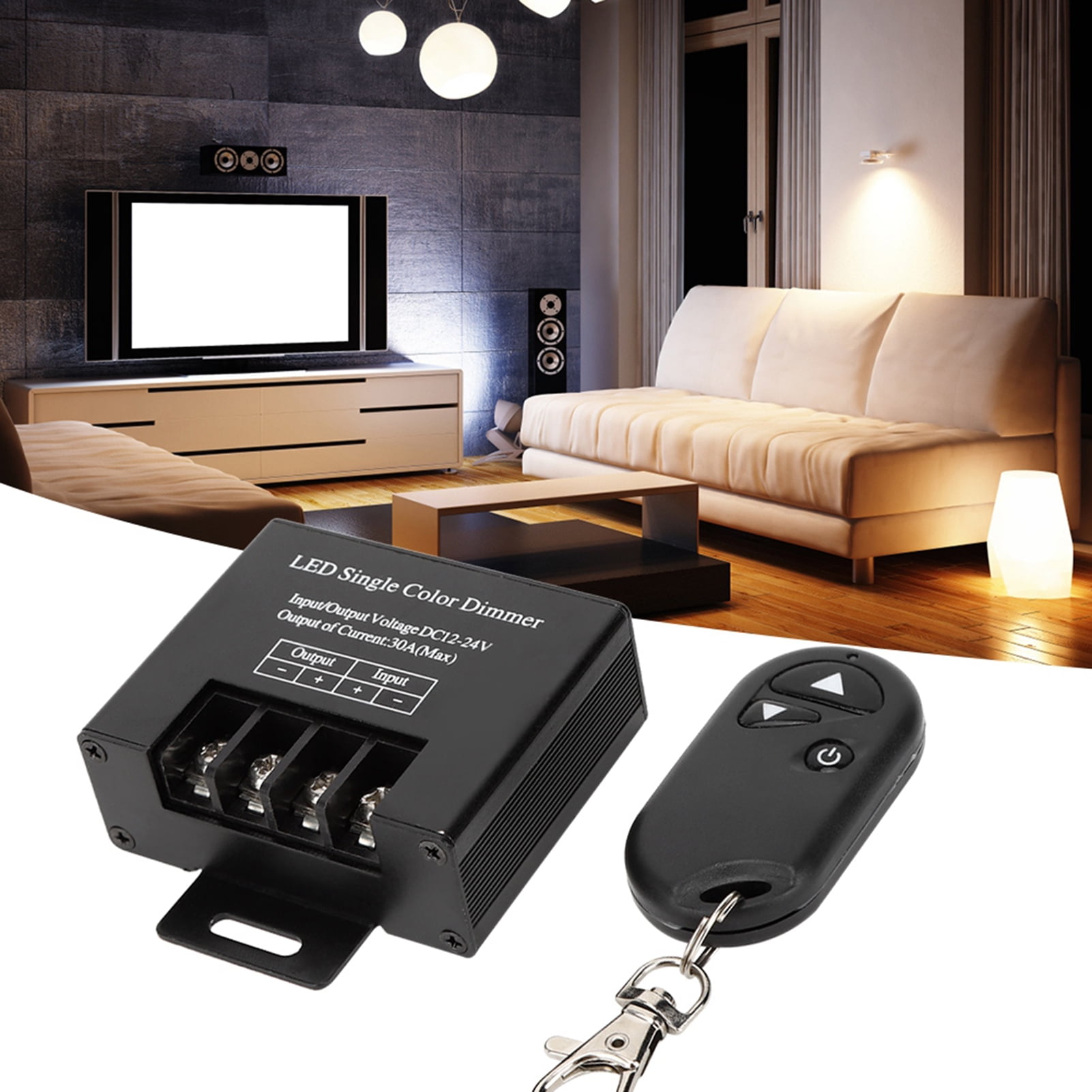 DC12-24V 30A 720W 3 Keys RF Dimmer Wireless Remote Control Dimmer Light Controller