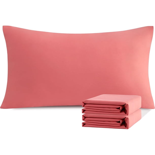 NTBAY Juego de 2 fundas de almohada estándar, 100% microfibra cepillada de 1800 hilos, súper suaves y acogedoras, resistentes a las arrugas, a la decoloración y a las manchas con cierre de sobre, fund