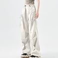 thumbnail image 2 of HAPIMO Solid Color Palazzo Pants High Waist Activewear Trousers Loose Cargo Pants for Women Wide Leg Pants Fashion Workout Casual Slacks Sweatpants Beige L, 2 of 4