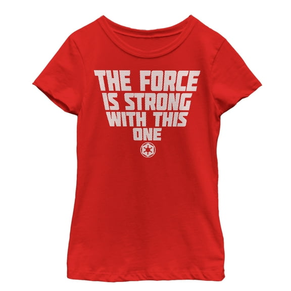 Girl's Star Wars Force is Strong With This One  Graphic Tee Red Small