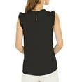 thumbnail image 3 of INSPIRE CHIC Mother's Day Women's Sleeveless Blouse Ruffled Pleated Wear-to-Work Chic Blouse 3XL Black, 3 of 7