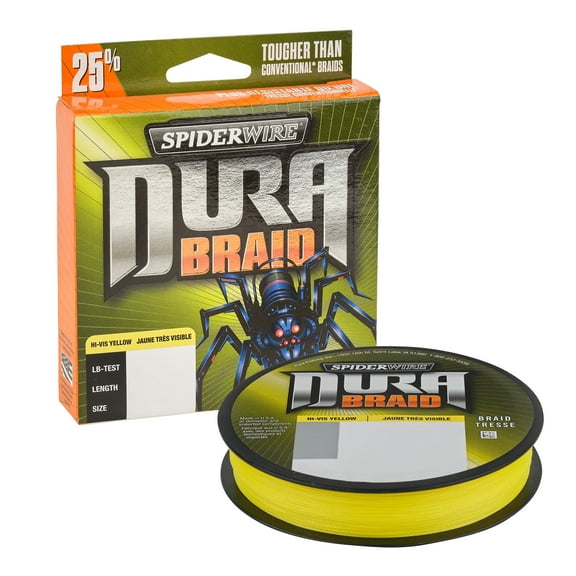 SpiderWire DuraBraid Fishing Line, Hi-Vis Yellow, 30 lb Test Strength, 150 yd