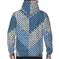 thumbnail image 7 of Sikiie Cozy Knitted Blue Chevron Men's Hoodie, Essentials Hoodie, Sweatshirt, Pullover Hooded Sweatshirt for Men-Small, 7 of 7