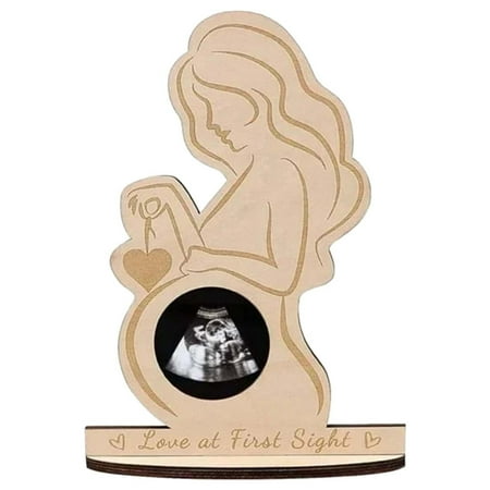 Baby Ultrasound Photo Frame, Wooden Sonogram Frame for Pregnancy Announcement, Commemorative Sign for Baby Shower, Keepsake