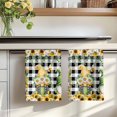 thumbnail image 7 of Spring Gnomes Kitchen Towels Set of 1, Botanical Budding Sunflowers Buffalo Plaid Absorbent Dish Towels for Kitchen, Microfiber Hand Towel, Quick Drying Tea Towel for Cleaning Decorative Dishcloths, 7 of 7