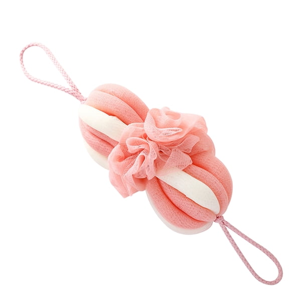 Bewildely Pelota de baño para frotar la espalda de un adulto, compacta y ligera de nailon, para un fácil transporte y almacenamiento Juegos de accesorios de baño Rosa
