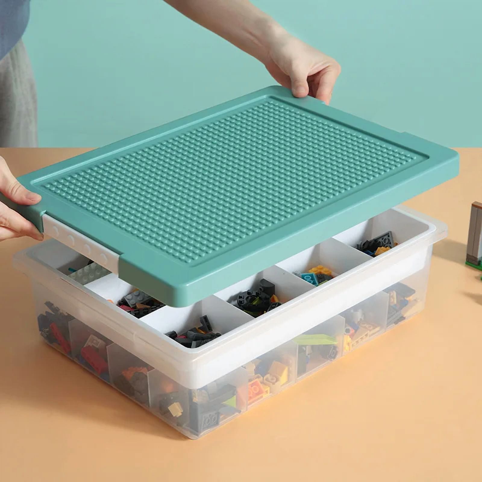 CHUNYAN Kids Building Blocks Lego Storage Box Plastic Container 2 Layer Removable Lids Toy Storage Organizer Box Organizador Home Gadget