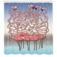thumbnail image 3 of Ambesonne Fun Shower Curtain, Flamingos Maze Game Joy, 69"Wx75"L, Violet Blue Pale Blue, 3 of 3