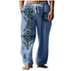 thumbnail image 2 of Pantalones largos para hombre, cintura elástica, transpirables, cómodos, suaves, informales, de playa, de poliéster., 2 of 5