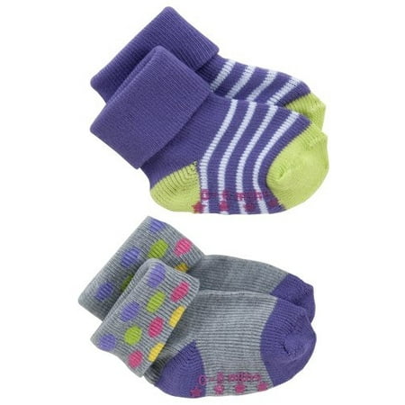 Paris Accessories 2pk Dotted Cuff Gripper Sock-0-6m