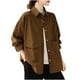 thumbnail image 2 of Chaquetas y abrigos casuales sin capucha de manga larga, chaqueta holgada, holgada, informal, versátil, cortavientos, camisa de manga larga, blusa para mujer, 2 of 4