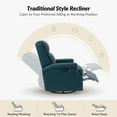 thumbnail image 4 of Genuine Leather Swivel Rocker Recliner Wingback Transitional Turquoise, 4 of 8