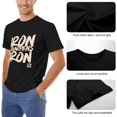 thumbnail image 6 of Iron Sharpens Iron Chic Men's Cotton Short Sleeve HD Print Tee for Casual T-Shirt Crew Neck Top Black XL, 6 of 7