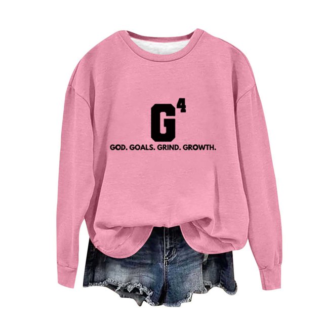 Qiopertar Mode Femmes Décontracté Manches Longues Col Rond Imprimé Chandail en Molleton Hauts Blouse Offres de la Semaine Liquidation Moins de 5$ jusqu'à 90 % de Réduction