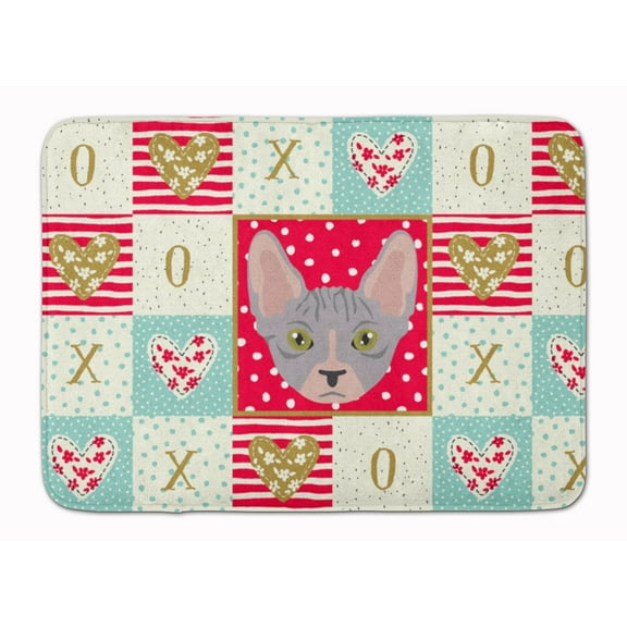 Bambino Cat Love Machine Washable Memory Foam Mat Red