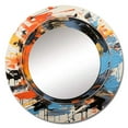 thumbnail image 2 of Designart "Fusion of Sounds The Vinyl Experience" Music Rund Mirror For Wall Decor - Large Yellow Round Printed Mirror - Pop Art Round Mirror 23" x 23" Inch, 2 of 5