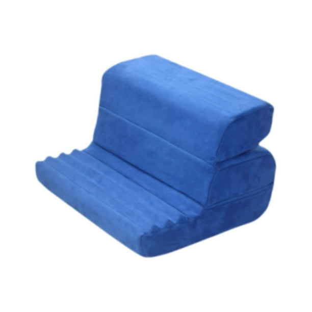 Soporte de almohada para tableta con ajuste de 3 ángulos, soporte suave multiusos para uso vertical y horizontal. Azul