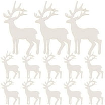 NIYANGLE 25Pcs Wooden Deer Ornaments for Christmas Diy and Table Decorations