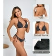 thumbnail image 3 of Women's Two Piece Triangle Bikini Sets Ruffle Halter Tie Side String Adjustable Sexy Swimsut with Romovable Padded, 3 of 6