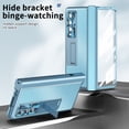 thumbnail image 7 of for Samsung Z Fold 4 Case with Screen Protector Pen Holder Hinge Protection Magnetic Kickstand PU Leather Shockproof All-inclusive Case Cover for Samsung Galaxy Z Fold 4, Blue, 7 of 7