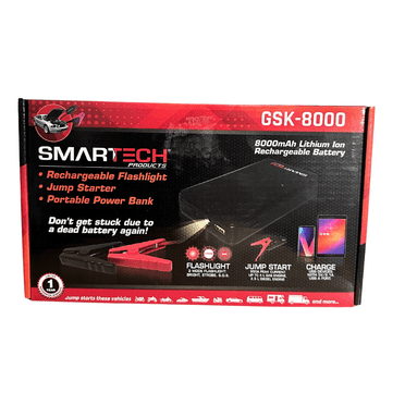Smartech Products - 8000 mAh Lithium Powered Vehicle Jump Starter and Power Bank