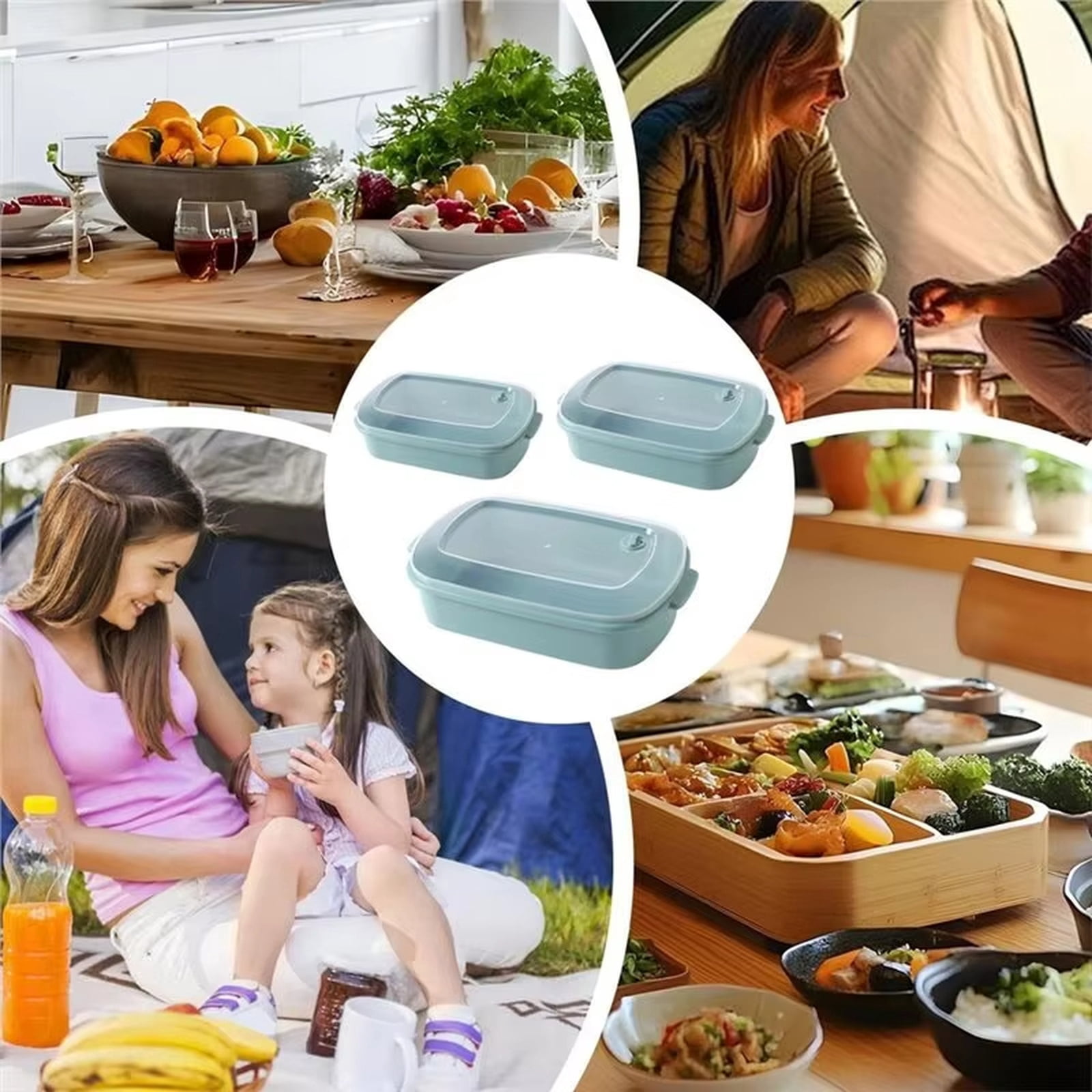 Food Grade Plastic Storage Containers with Vents,Microwave Safe Bowls for Fridge Salad,a BPA-Free Stackable and Reusable Food Storage Container for Meal Prep Lunch and Produce Storage