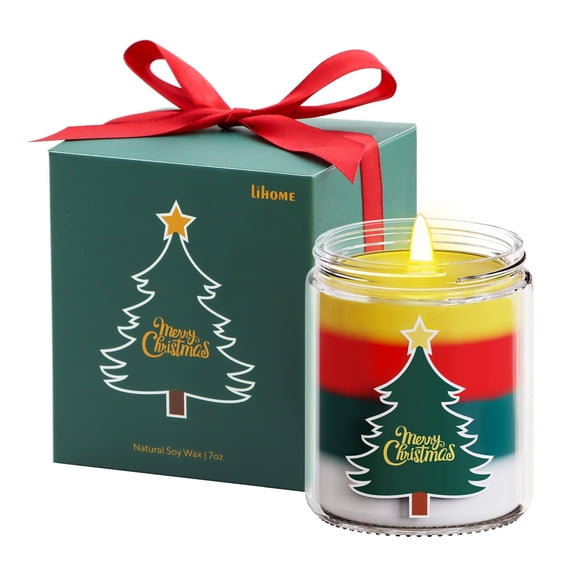 Vela de Cera de Soya Aromática Abeto Navideño Lihome 7oz