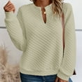 thumbnail image 2 of HAiming Pullover Hoodless Sweatshirt for Women Long Sleeve V Neck Solid Color Tops Soft Lightweight Clothes, 2 of 9