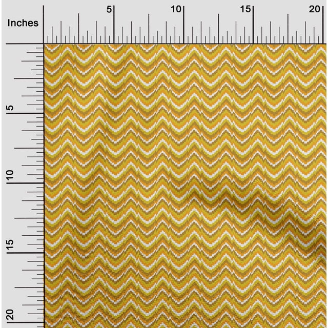 oneOone Cotton Cambric Fabric Chevron Flame Stitch Print Fabric BTY 56 Inch Wide