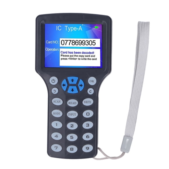 NFC Card Reader, Black HD 2.8inch Portable Full Color Screen NFC Card Duplicator Copier UID Keychain for Factory