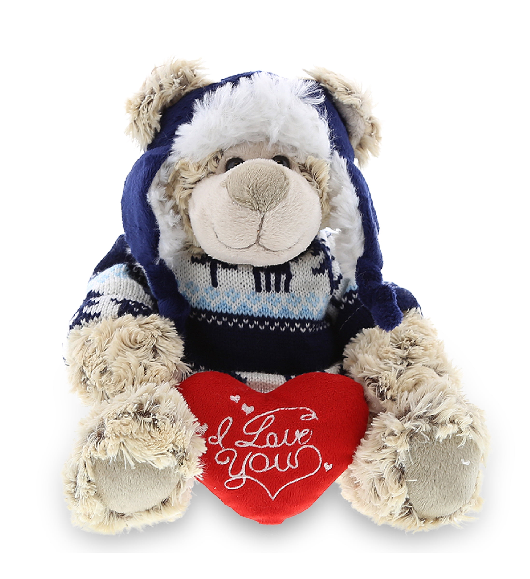 DolliBu I Love You Heart Polar Bear Plush Stuffed Animal 9 inches