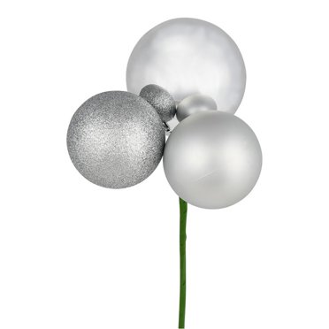 Vickerman Boules en Plastique 18 Pouces Décorations de Noël en Argent (Ensemble de 4)