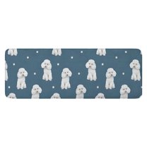 Poodle Dog and Footprint Kitchen Rug Mat,Kitchen Runner Rugs Non Skid Washable,Decorative Kitchen Floor Mats for Kitchen,Sink,Laundry,17"x47.2"