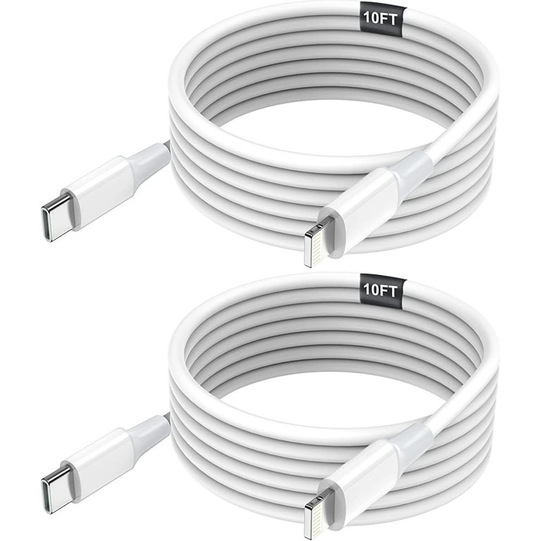 Onn. 10 feet USB-C to C Charging and Data Cable for iPhone 15, White,  Single Pack