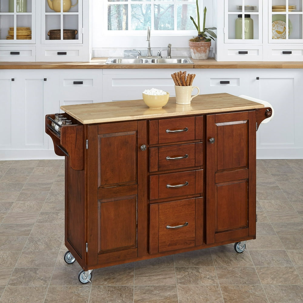 Home Styles CreateaKitchen Cart, Cherry with Wood Top