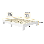 Boyd Sleep Lugano Full White Platform Bed Frame, Modern No Headboard Design, Easy Assembly