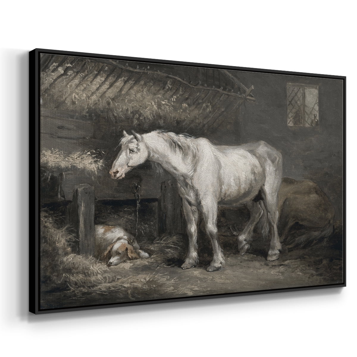 Vintage Animal Print-XLII By Wexford Home Framed in Black Wood Gallery Wrapped Canvas 17 in. x 25 in.