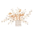 thumbnail image 1 of Wedding Bride Hair Comb Headpiece Leaves Crystal Handmade Hair Comb Insert Comb Headwear, 1 of 8