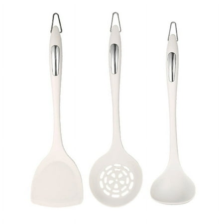 

NUOLUX 1 Set of Silicone Non-stick Spatula Soup Spoon Slotted Spoon Kitchen Utensils for Home