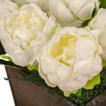thumbnail image 2 of 10 in. White Peony Flowers in Wood Box, 2 of 3